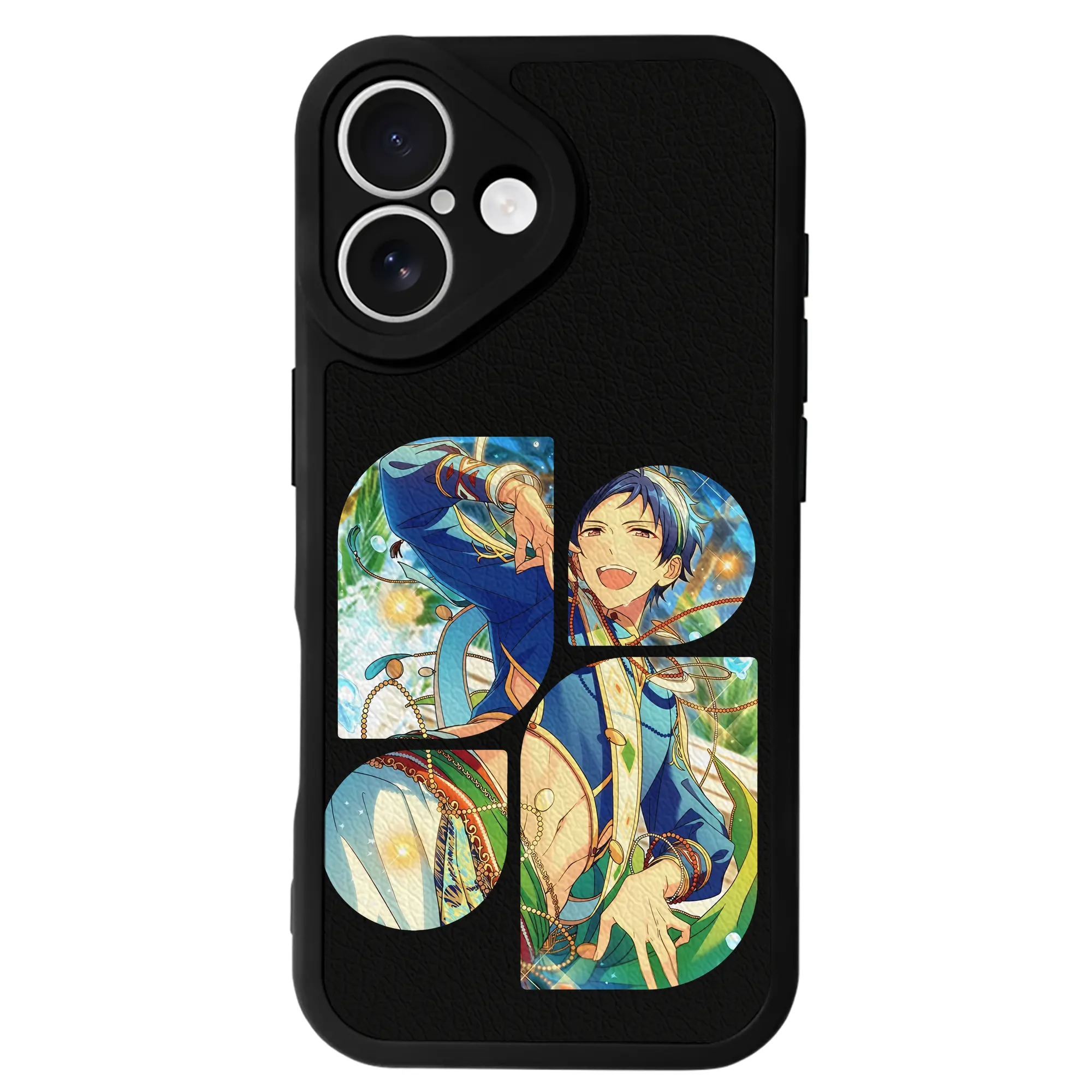 あんさん ぶる グッズ fine 伏見弓弦 - IPhone 16シリーズ対応 ・ シリコンスマホケース ・ レザー調 ・ 高精度フィット ・ 耐衝撃 ・ ワイヤレス充電対応 ・ 精密カット